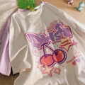 Cherry Print Loose Short Sleeve T-shirt