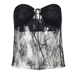 Black Lace Bustier Tube Top