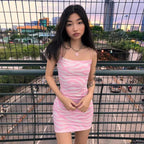 Pink Zebra Print Backless Bodycon Dress Party Club Summer Aesthetic Casual E-Girl Kawaii Korean Japanese Harajuku
