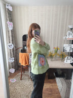 Colorful Checkered Oversized Cardigan Sweater