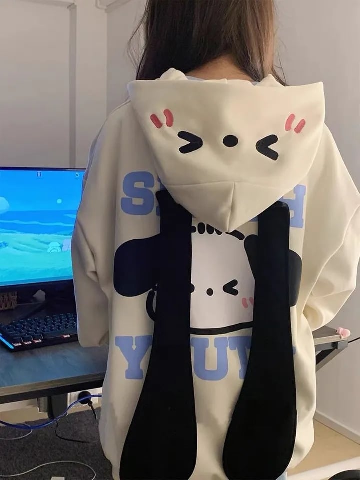 Japanese Dog Long Ears Zip Up Hoodie
