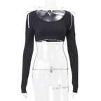 Bow Knit Square Neck Long Sleeve Top