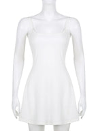 White Spaghetti Strap Mini Dress