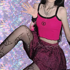 Cute Cross Pastel Sleeveless Crop Top Camisole Tank Goth Punk Aesthetic Casual E-Girl Kawaii Korean Japanese Harajuku