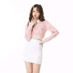 Cherry Plaid Polo Collar Sweater