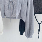 White Thin Lantern Long Sleeve Cardigan
