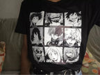 Cute Japanese Anime Print Oversized Short Sleeve Shirt