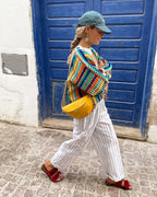 Rainbow Stripe Crochet Loose Cardigan