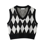 Black & White Lattice Sweater Vest