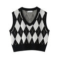 Black & White Lattice Sweater Vest