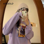 Japanese Anime Girl Cat Cartoon Print Hoodie