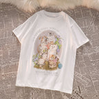 Cat Print Short Sleeve T-shirt