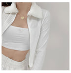 Faux Fur Trim Collar Jacket