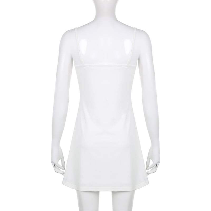 White Spaghetti Strap Mini Dress