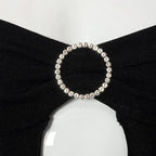 Black Lace Up Circle Rhinestone Halter Top