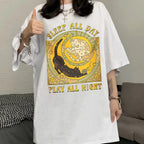 Cat Tarrot Card Print Short Sleeve T-shirt