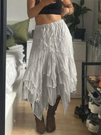Lace Splice High Waist Maxi Skirt
