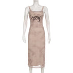 Cat Graphic Print Split Long Dress