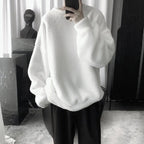 Faux Fluffy Lamb Crew Neck Sweater