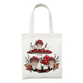 Cute Cat Ghost Mushroom Print Reusable Shopping Bag Canvas Tote Bag Shoulder Bag Aesthetic Casual E-Girl Kawaii Korean Japanese Harajuku