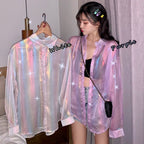 Sheer Laser Long Sleeve Shirt