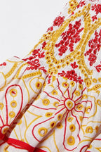 Jenni Effortless Off the Shoulder Mini Dress with Embroidery and Print Designer Edit