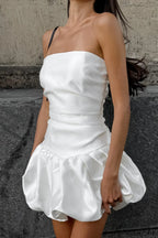 Fitted Crop Top Ruffled Mini Dress