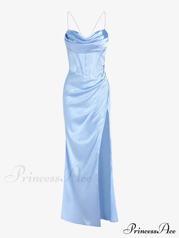 Fitted Satin Stylish Maxi Dress