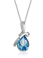 Blue Cubic Zirconia Alloy Necklace for Women