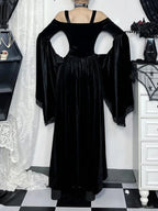 Flare Sleeve Tall Waist Bandage Maxi Dress