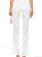 Flared Leg Lace See-Through Bootcut Fashion Pant