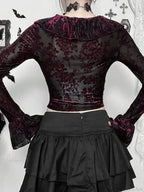 Flocking Ruffled Knit Top