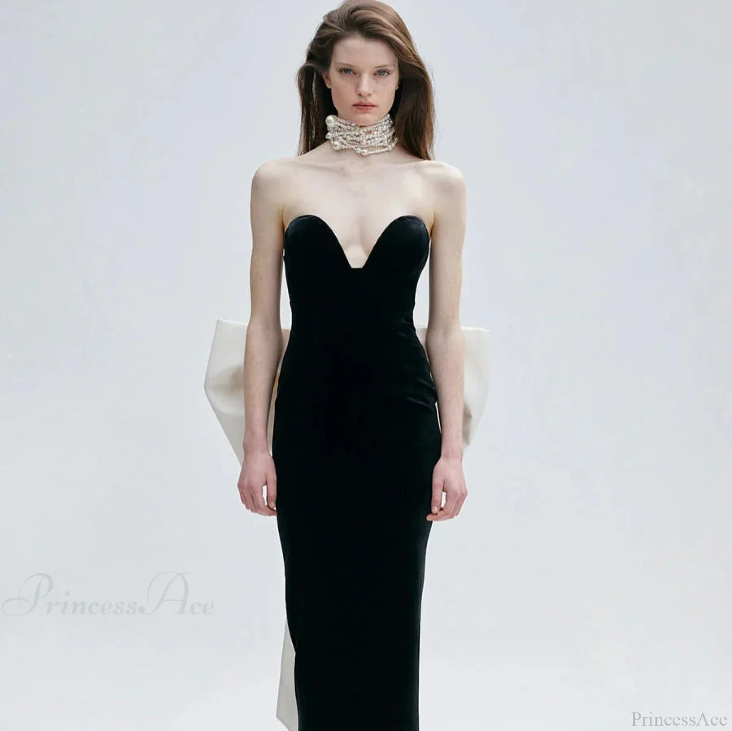 Floor-Length Backless Sequin Prom Dress