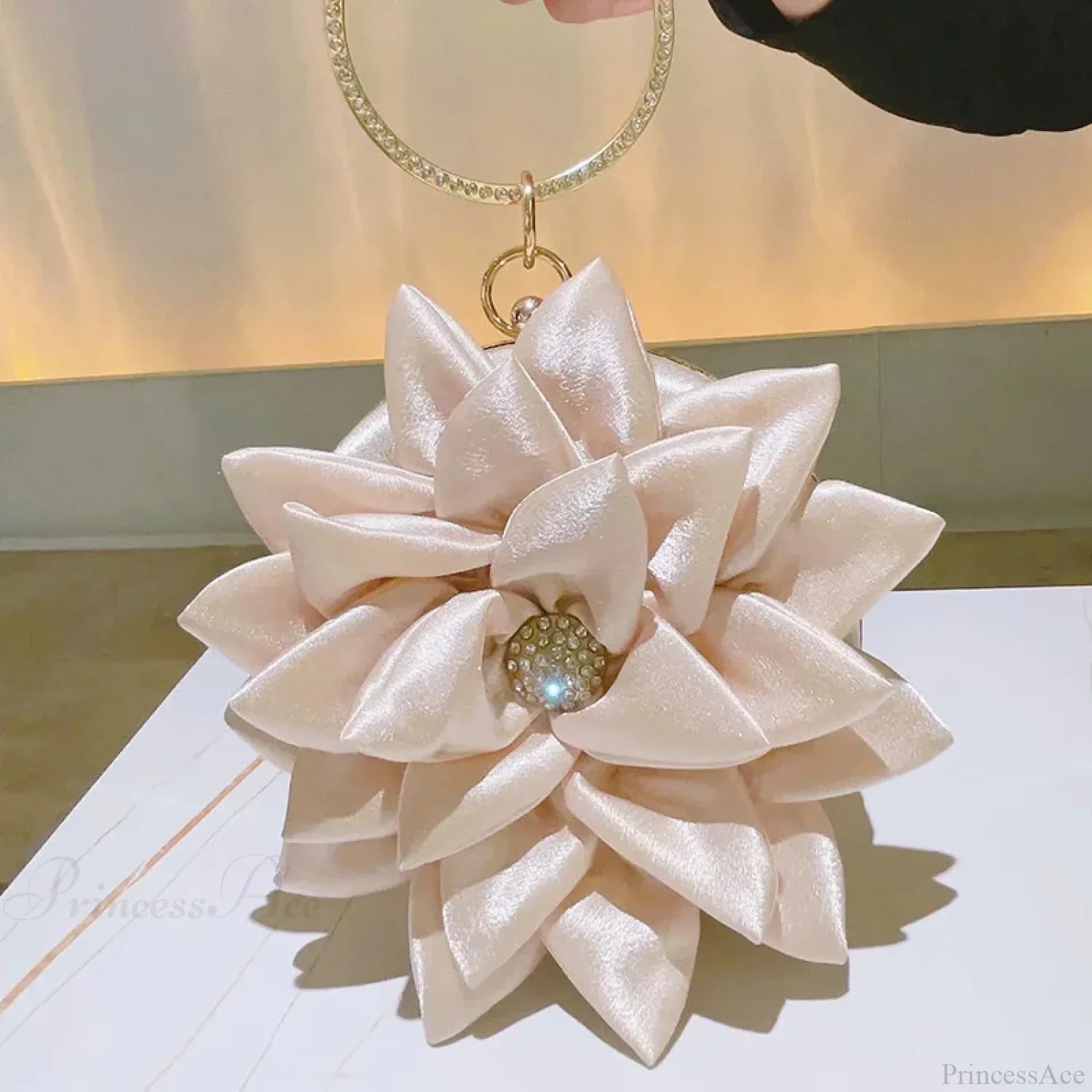 Floral Champagne Tote Wristlet