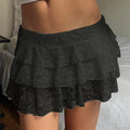 Floral Elastic Layered Skirt