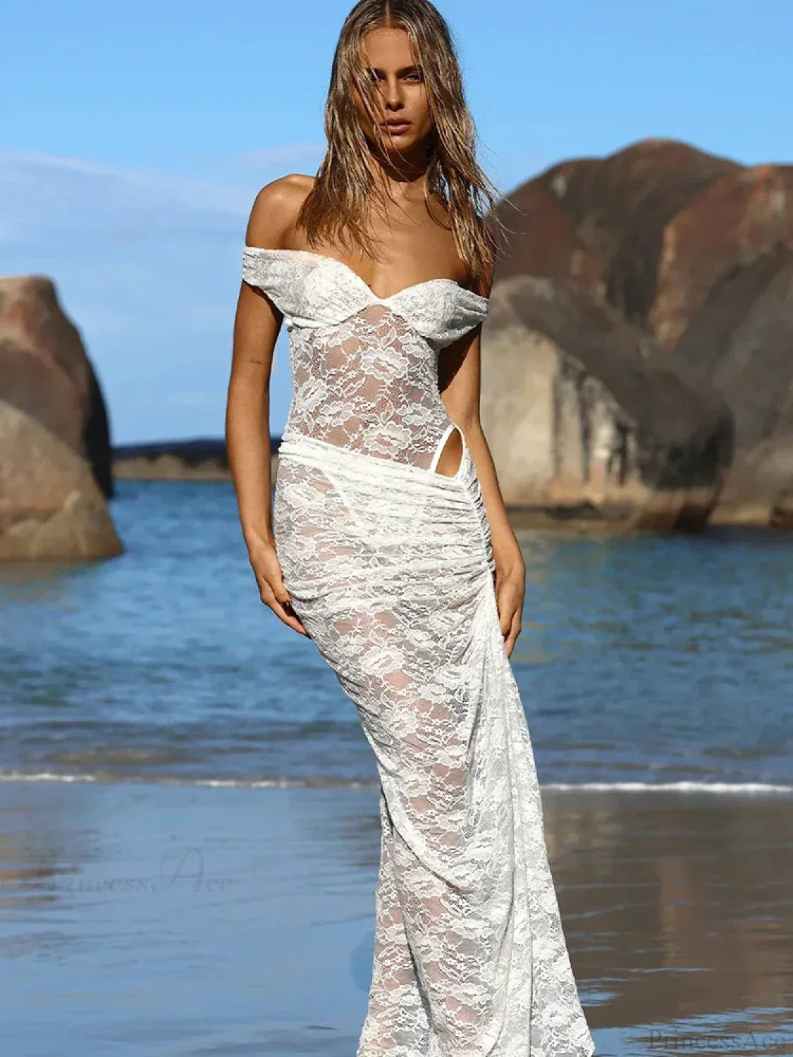 Floral Lace Skirt Suit Vacation Dress