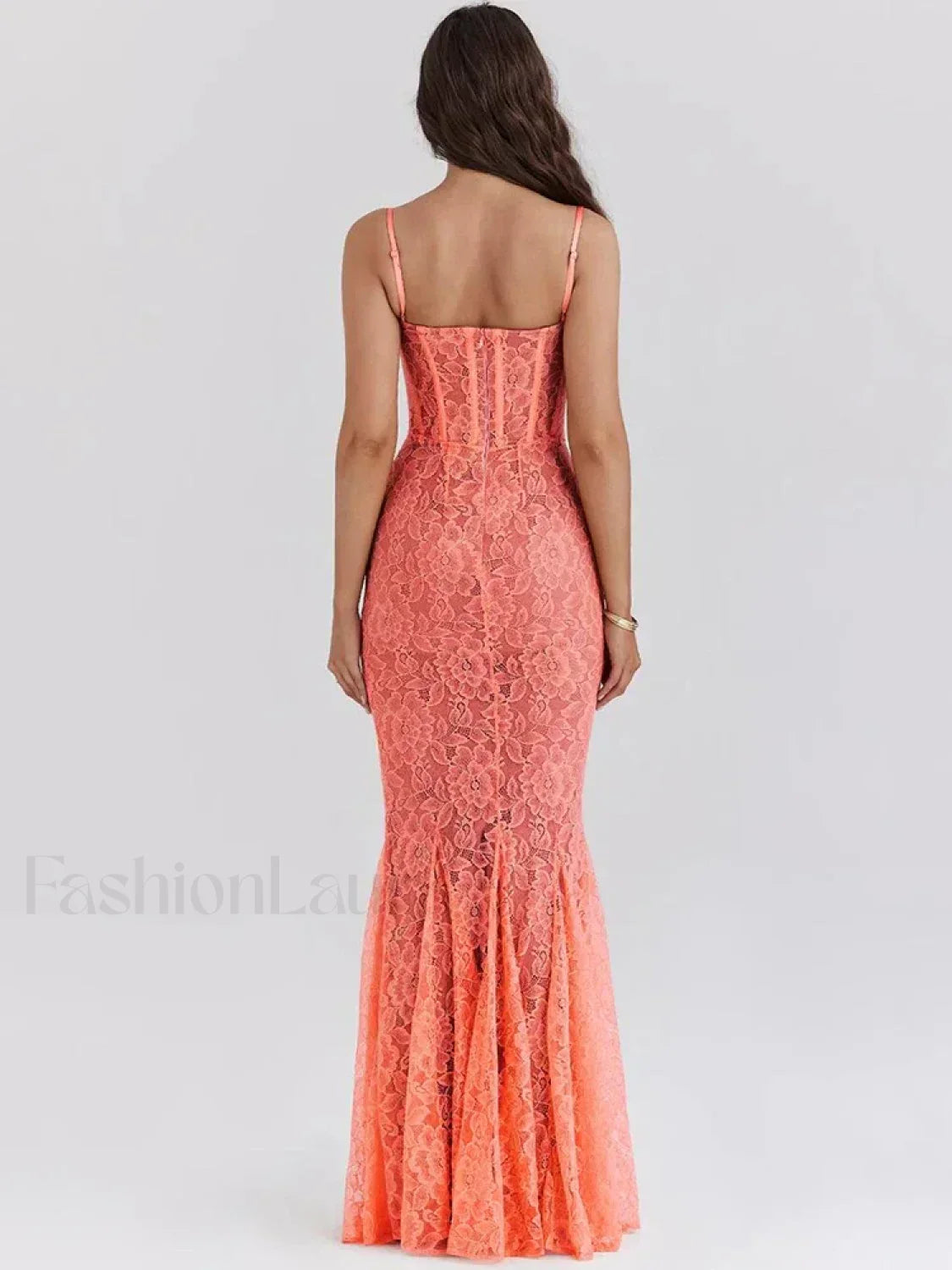Orange Floral Spaghetti Maxi Dress