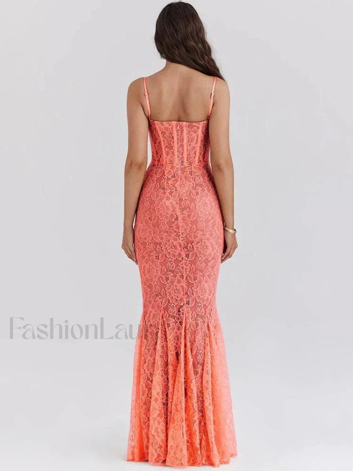 Orange Floral Spaghetti Maxi Dress