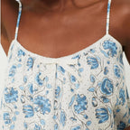 Floral Print Camisole Pajama Set Bow Trim Sleeveless Crop Shorts Two Pieces Set
