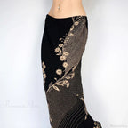 Floral Print Long Retro Low Rise Straight Midi Skirt