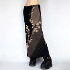 Floral Print Long Retro Low Rise Straight Midi Skirt