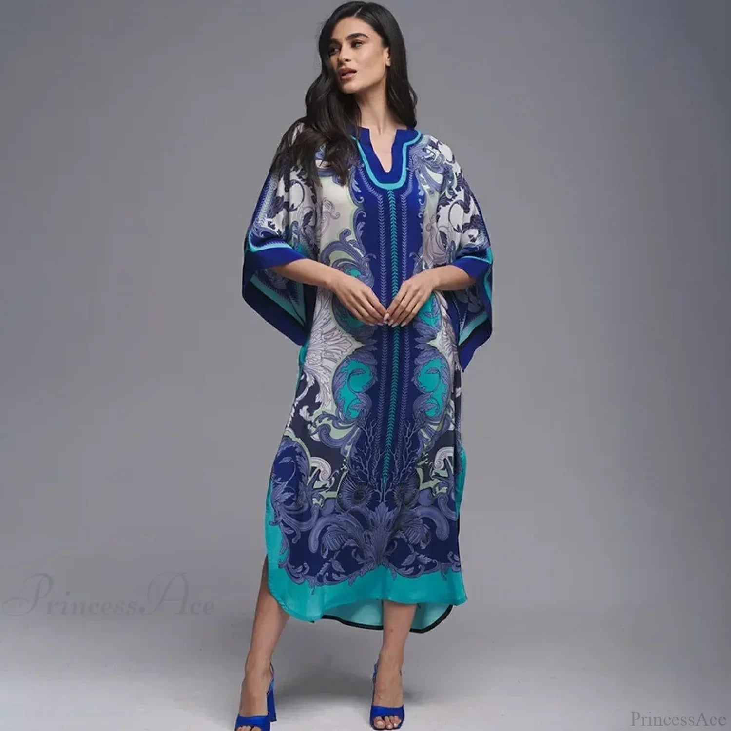 Floral Print Loose Kimono Boho Beach Cover up