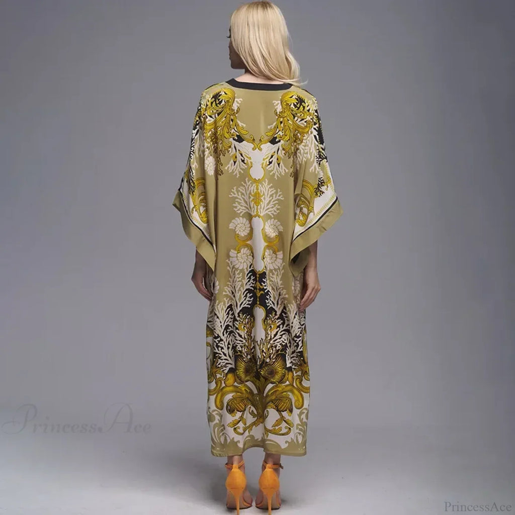 Floral Print Loose Kimono Boho Beach Cover up