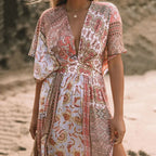 Floral Print Smock Frock Bikini Cover-Up