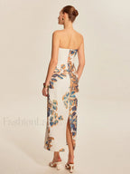Floral Print Strapless Dress