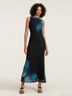 Floral Sleeveless Bodycon Back Hollowed Lacing Tank Party Floral Dress
