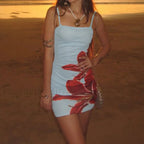 Floral Strap Sleeveless Mini Dress