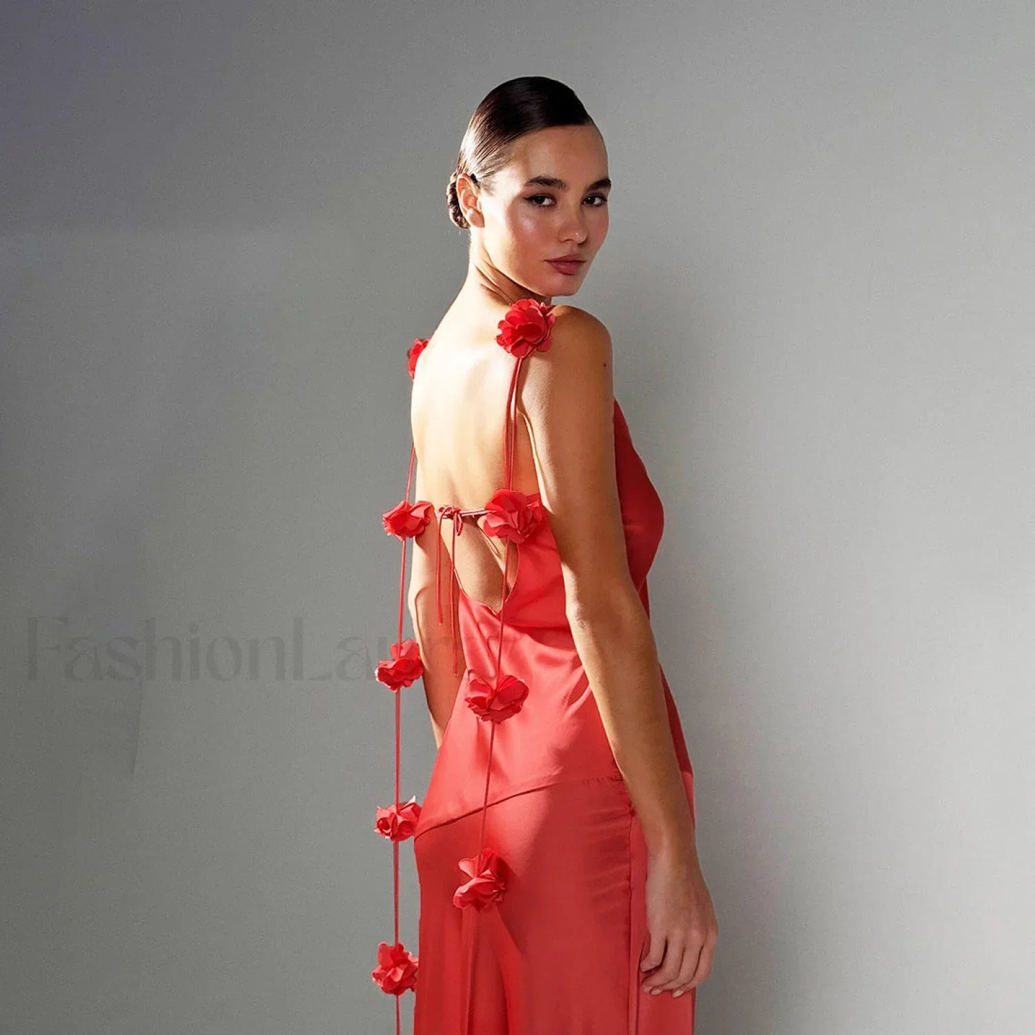 Floral Spaghetti Strap Backless Hip Wrap Mermaid Maxi Dress