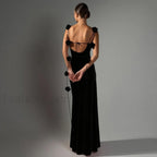 Floral Spaghetti Strap Backless Hip Wrap Mermaid Maxi Dress