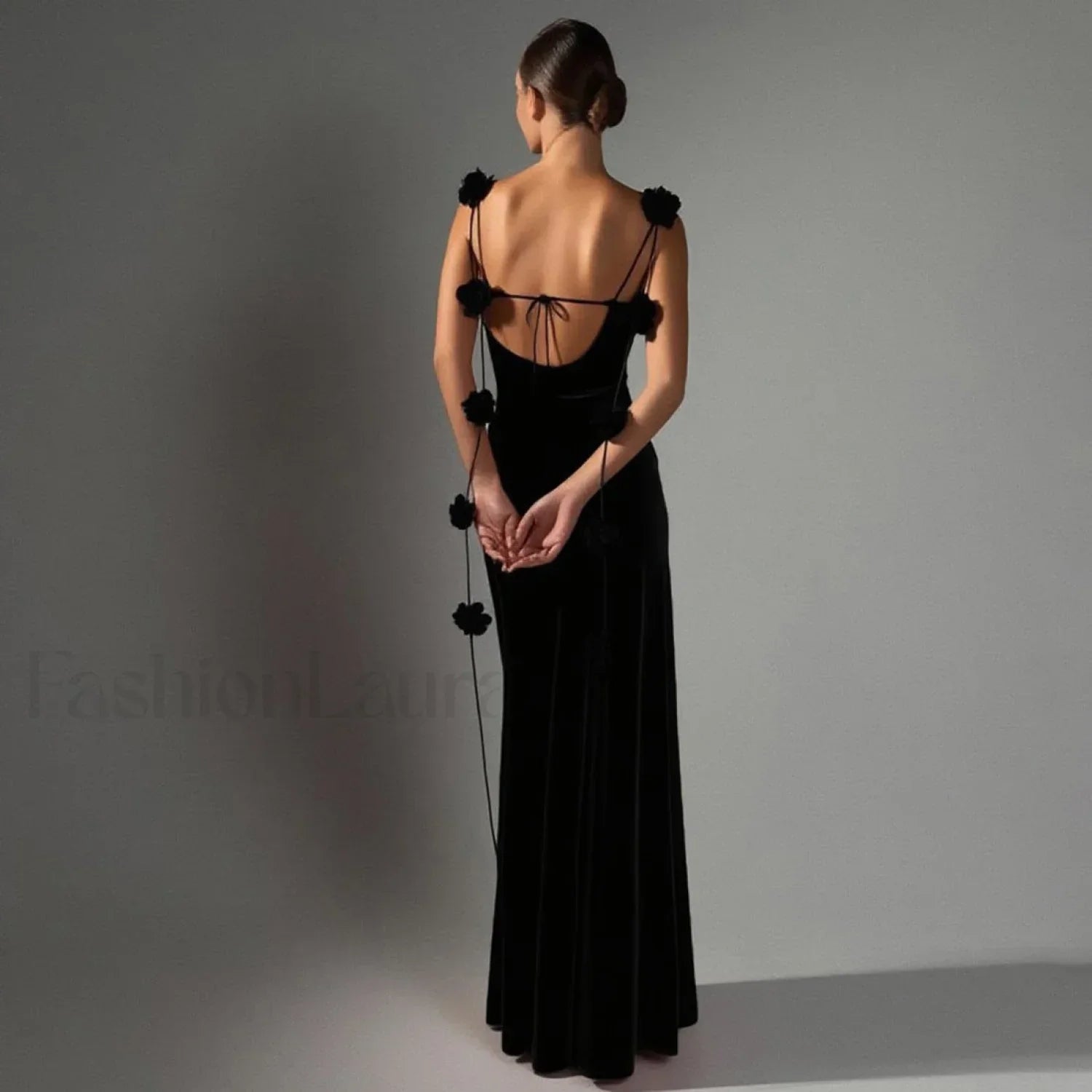 Floral Spaghetti Strap Backless Hip Wrap Mermaid Maxi Dress
